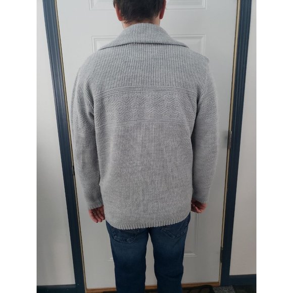 70s/80s Gray Zip Up‎ Cardigan - Picture 3 of 4